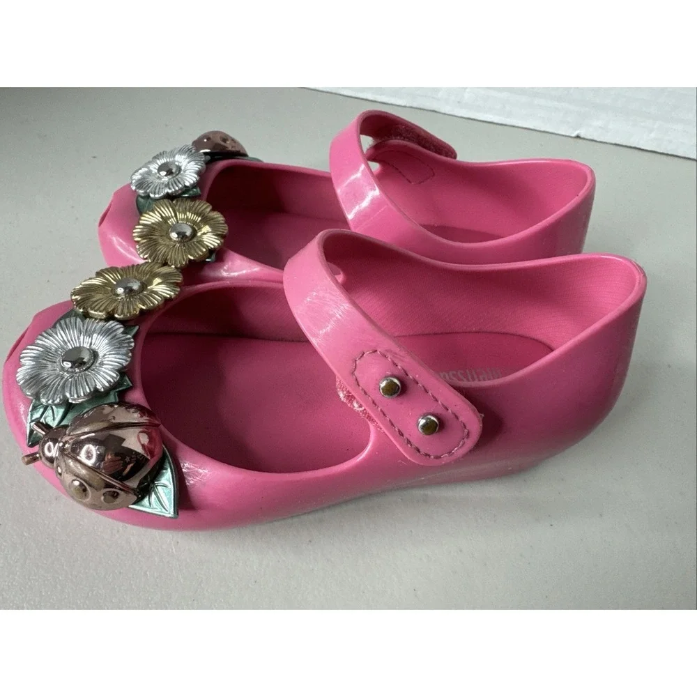 Mini Melissa Ultragirl Garden Pink Jelly Mary Jane Flower Ladybug Shoes